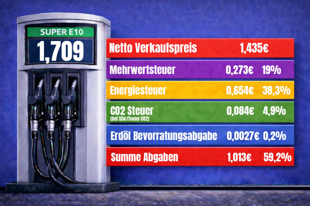 Benzinpreis Zusammensetzung