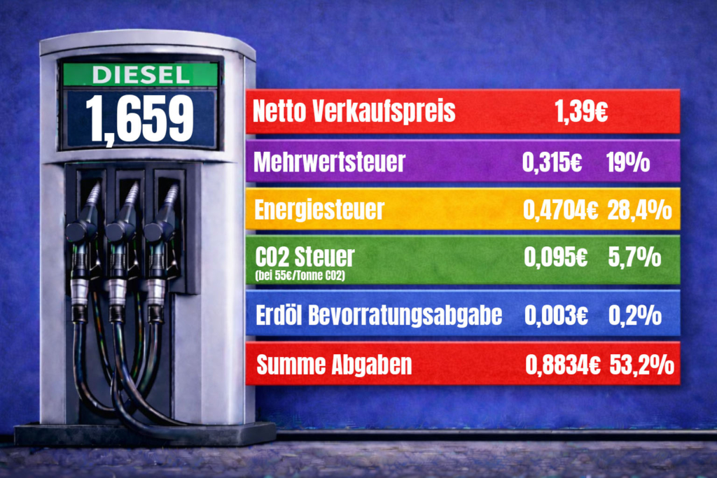 Dieselpreis Zusammensetzung